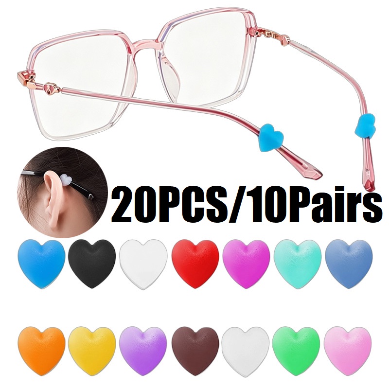 Men Accessories Tips - 20PCS Heart Silicone Glasses Ear Hook