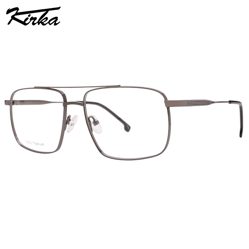 Men Accessories Tips - Kirka Male Titanium Oversized Rectangle Double