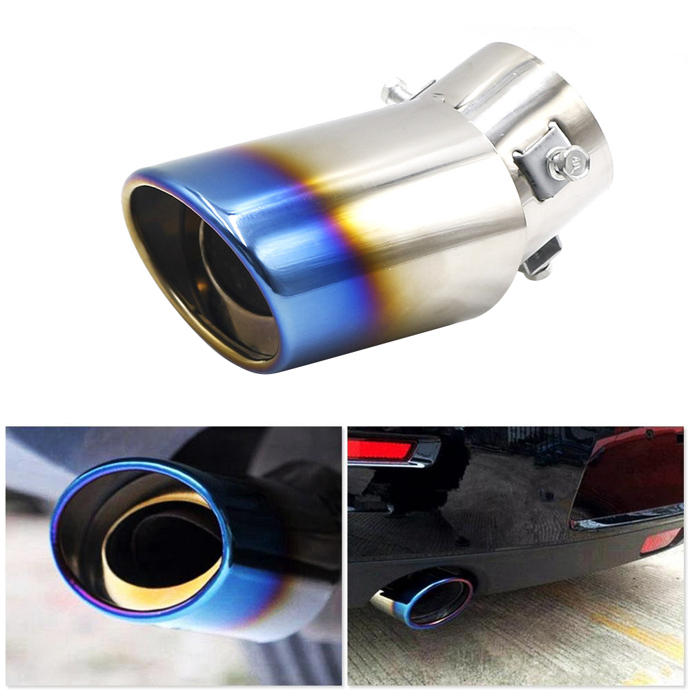 Men Accessories Tips - Tail Muffler Exhaust Tip Pipe Silver
