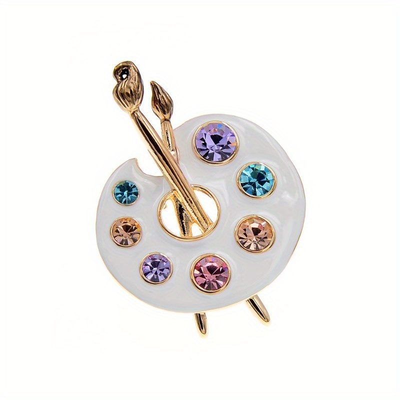Men Accessories Drawing - Draw Palette Brooch Creative Rhinestone Pins