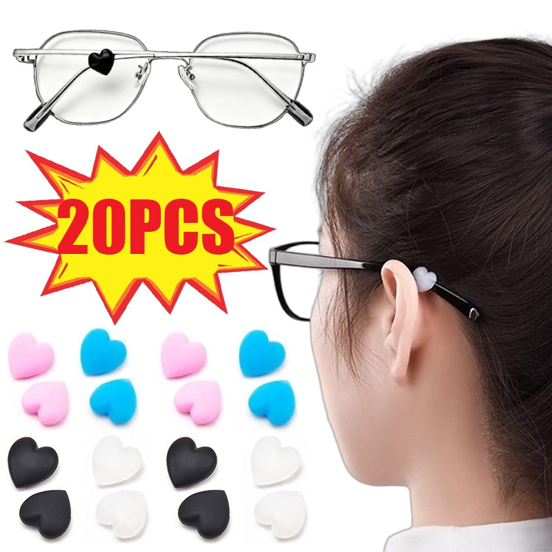 Men Accessories Tips - 20PCS Anti-slip Eyeglass Temple Tips Heart
