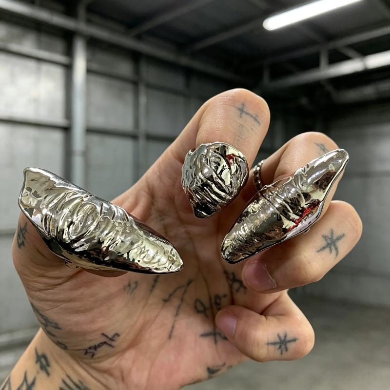 Men Accessories Tips - Punk Metallic Claw Nail Rings Irregular