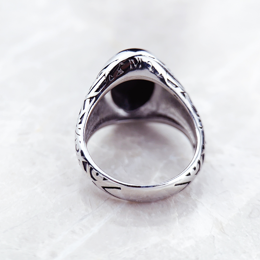 Black Oval Signet Ring Europe  - Signet Ring Men review and price