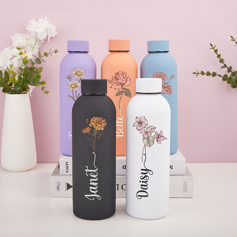 Customized Floral Water Bottle - Flask Stainless Steel review and price