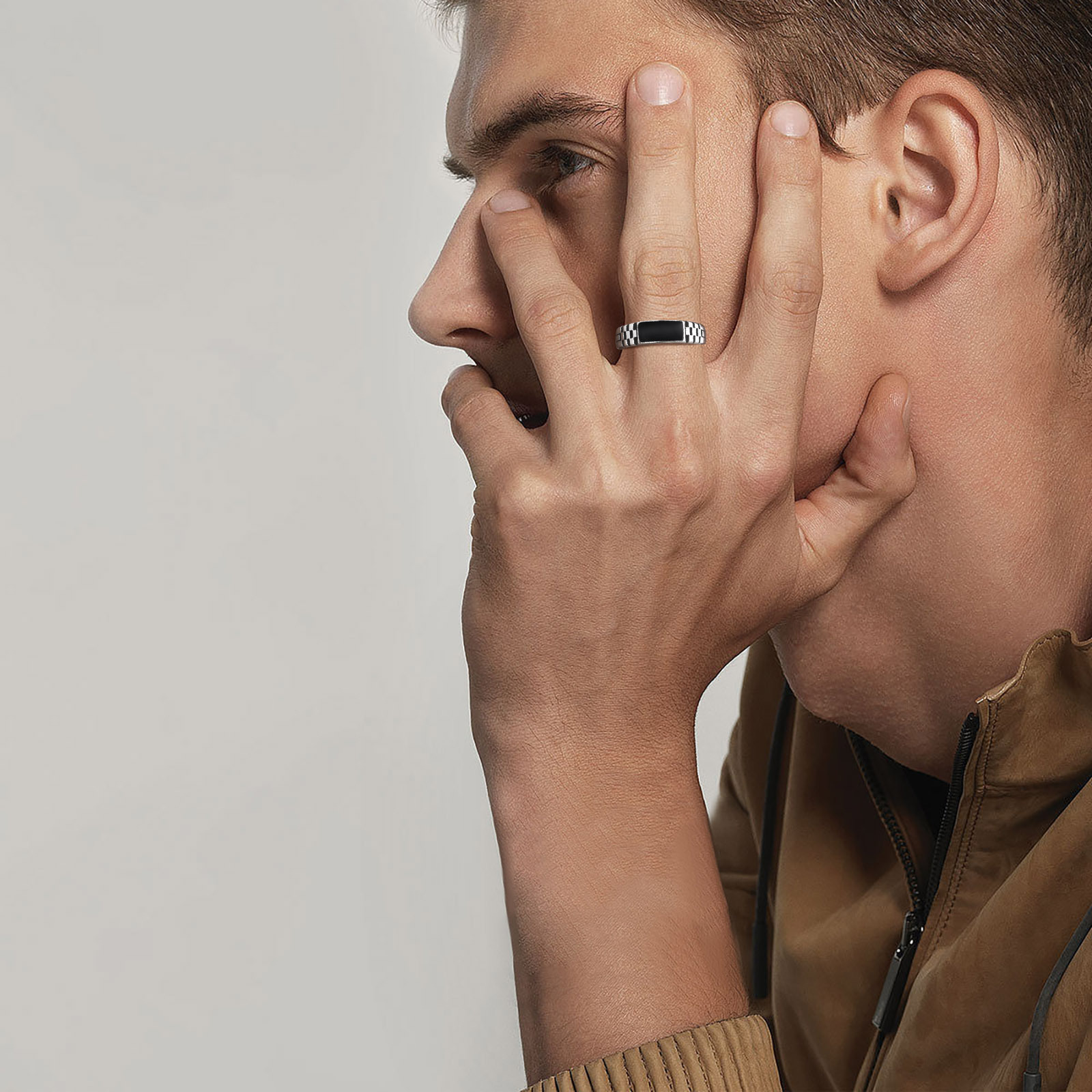 Vnox Mens Open Rings, Black En - Signet Ring Men review and price