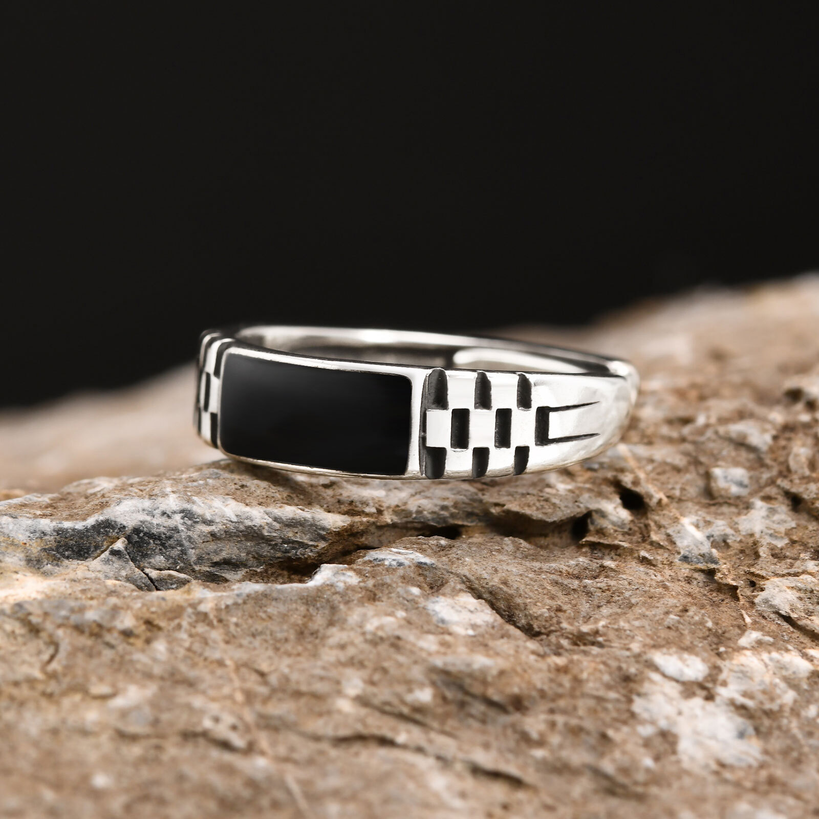 Vnox Mens Open Rings, Black En - Signet Ring Men review and price