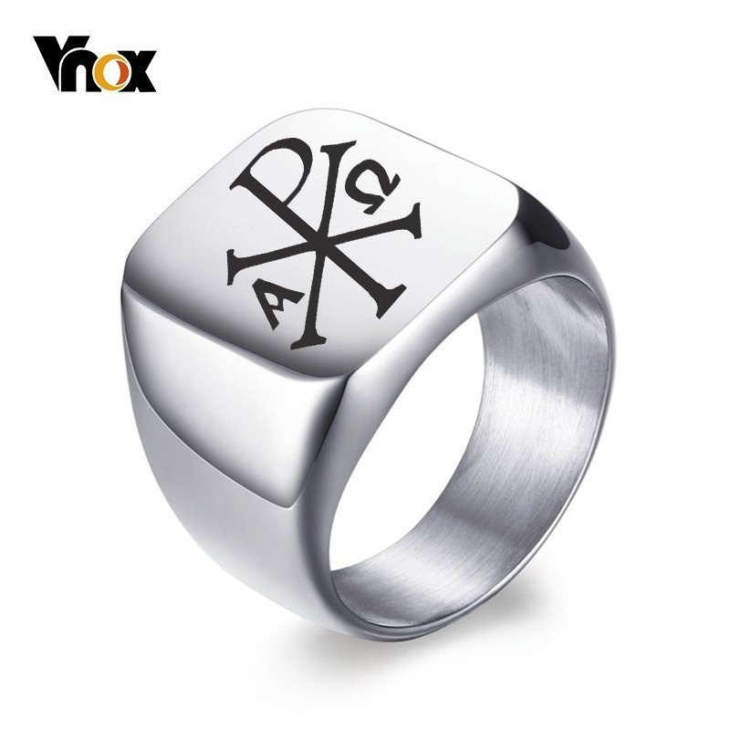Vnox Free Personalized Stamp R - Signet Ring Men review and price