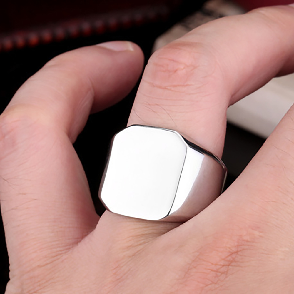 Free Engrave New Silver/Gold/B - Signet Ring Men review and price