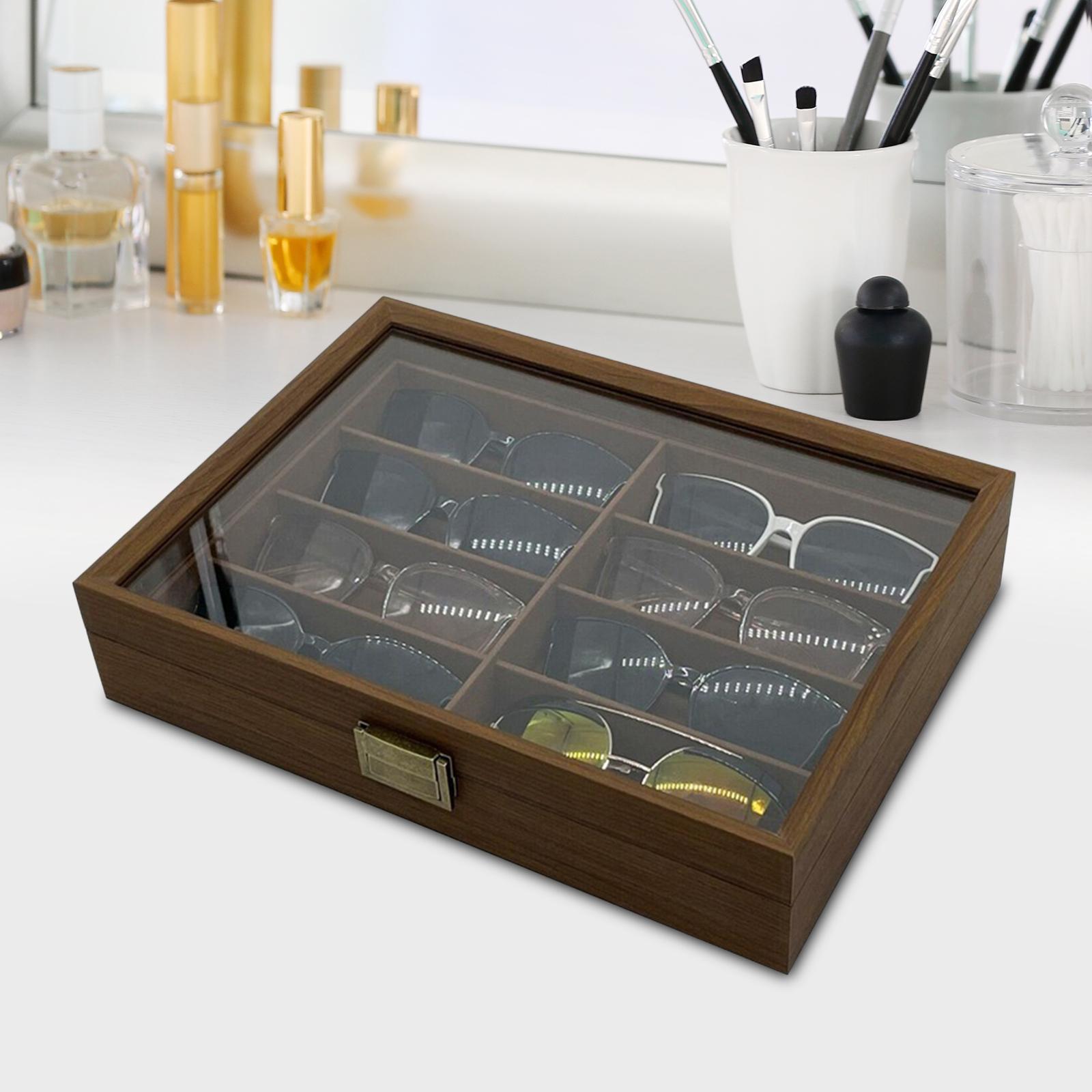 Wooden Sunglasses Organizer Bo - Men Accessories Drawing review and price