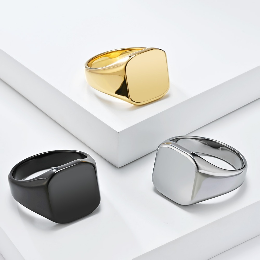 Somen Signet Square Tungsten C - Signet Ring Men review and price