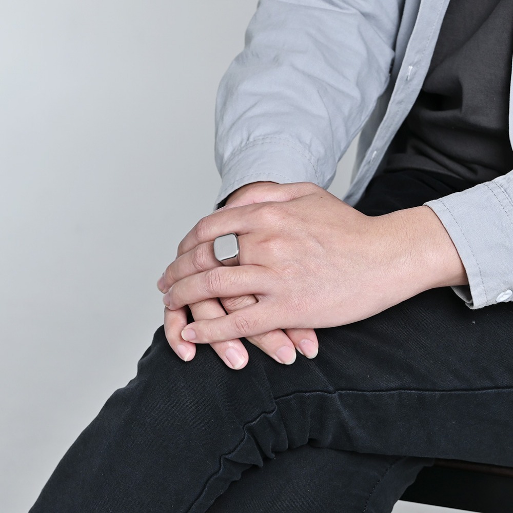 Somen Signet Square Tungsten C - Signet Ring Men review and price