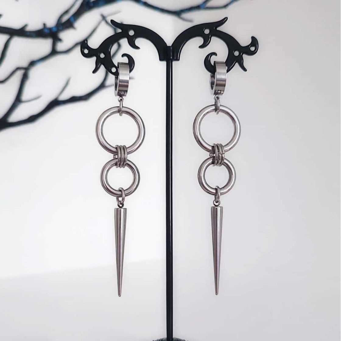 Punk rivet earring,Goth jewelr - Men Accessories Tips review and price