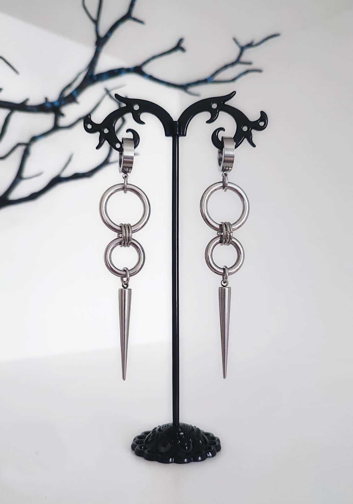Punk rivet earring,Goth jewelr - Men Accessories Tips review and price