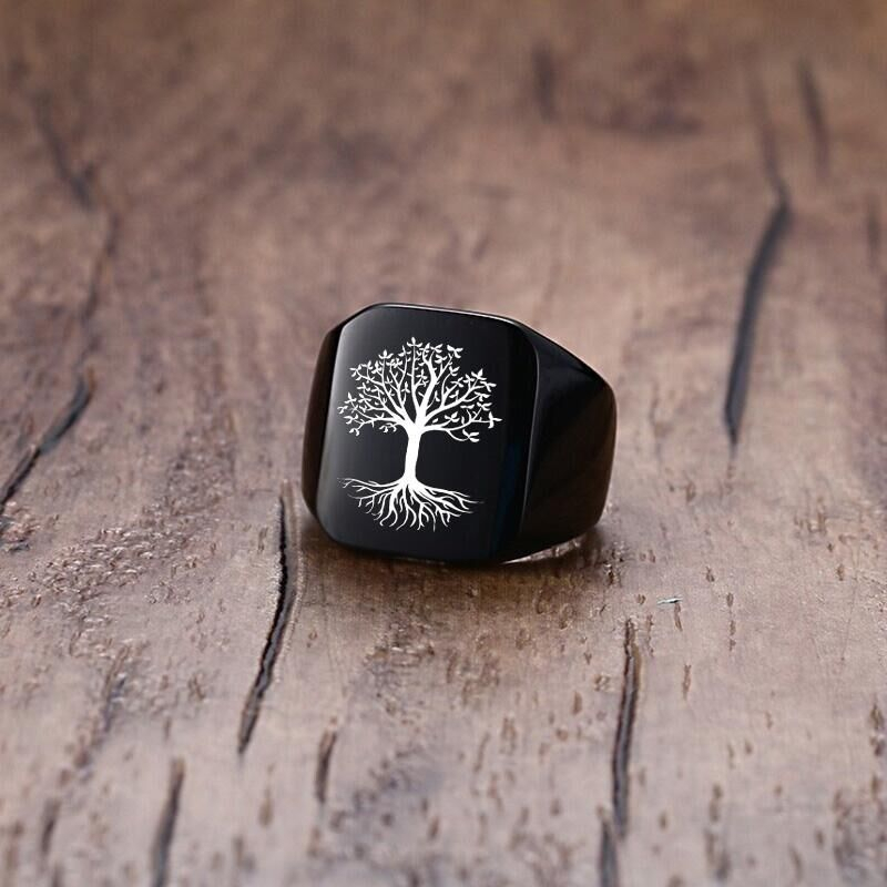 Vnox Rock Punk Tree Of Life Si - Signet Ring Men review and price