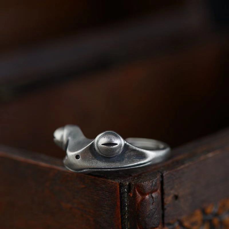 Retro Distressed Frog Ring For - Men Accessories Drawing review and price