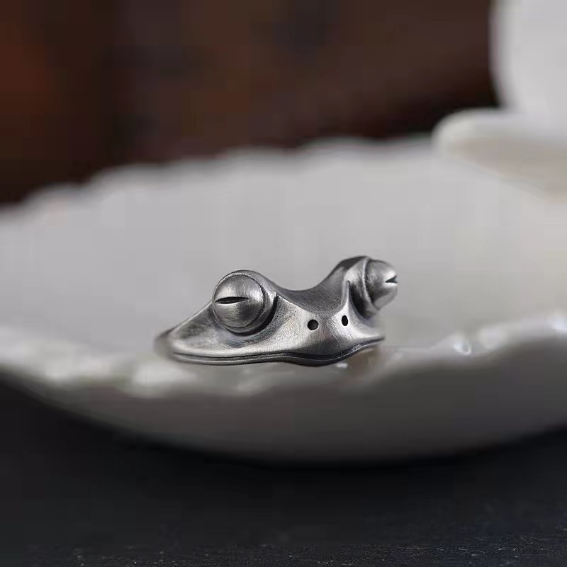 Retro Distressed Frog Ring For - Men Accessories Drawing review and price