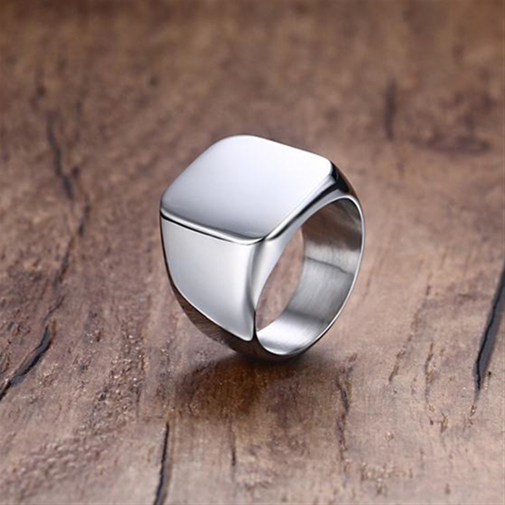 Fashion Men Black Smooth Stain - Signet Ring Men review and price