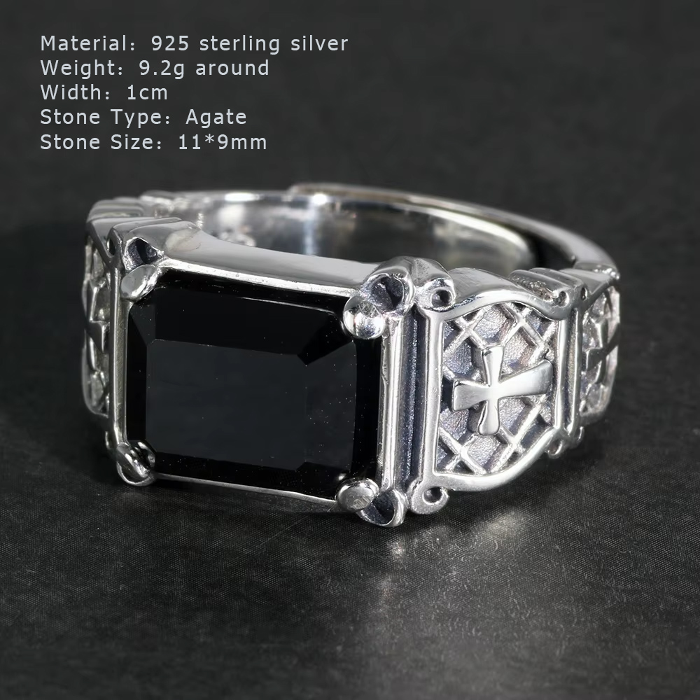 Vintage Punk Silver 925 Jewelr - Signet Ring Men review and price
